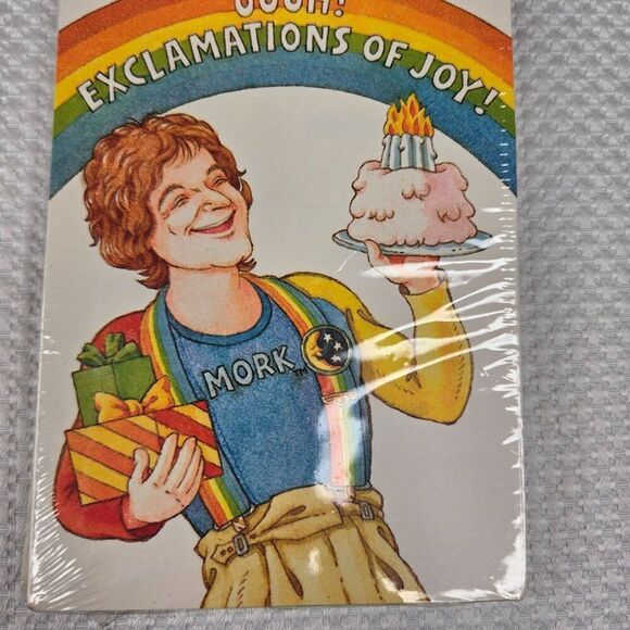 Vintage 1979 Mork & Mindy Birthday Invitations Set Of 8 Ambassador NEW - Picture 2 of 4
